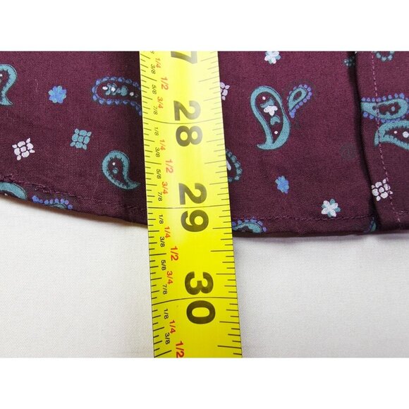 Ben Sherman Size Small Mens Burgundy Blue Paisley Button Down Logo Tag Shirt NWT - Picture 7 of 11